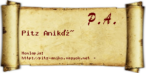 Pitz Anikó névjegykártya